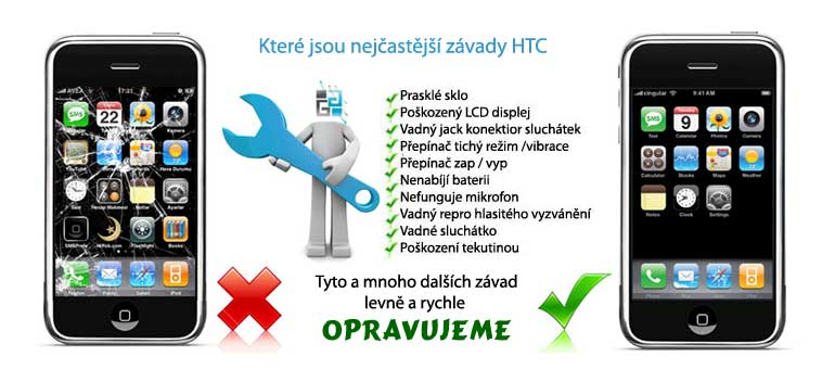 opravy a servis HTC SERVIS HTC – nejčastější opravy
