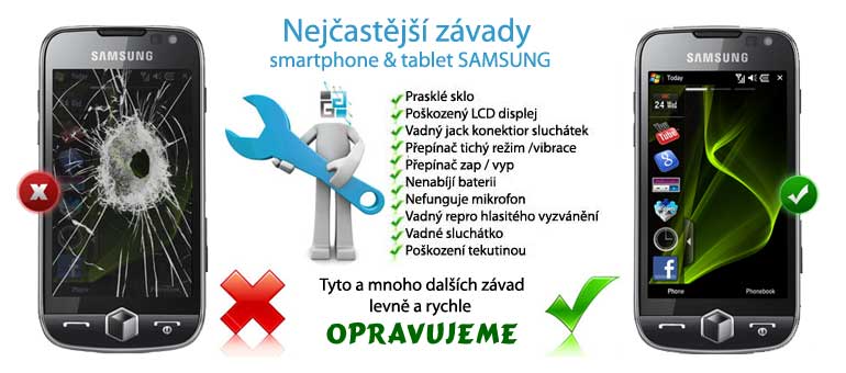 opravy a servis SAMSUNG SERVIS SAMSUNG – nejčastější opravy